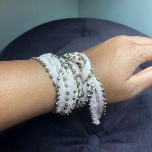 Pink and gold wrap around bracelet